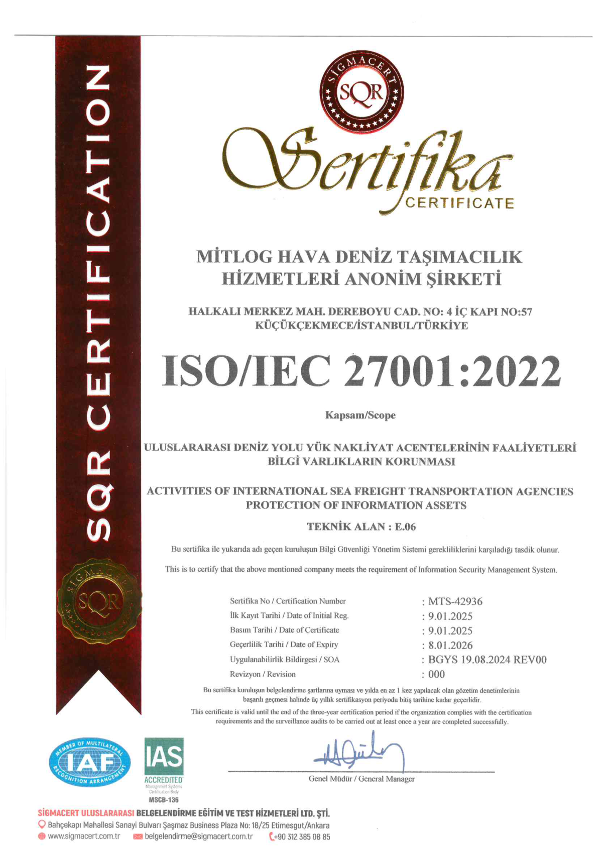 ISO/IEC 27001:2022 Bilgi Güvenliği